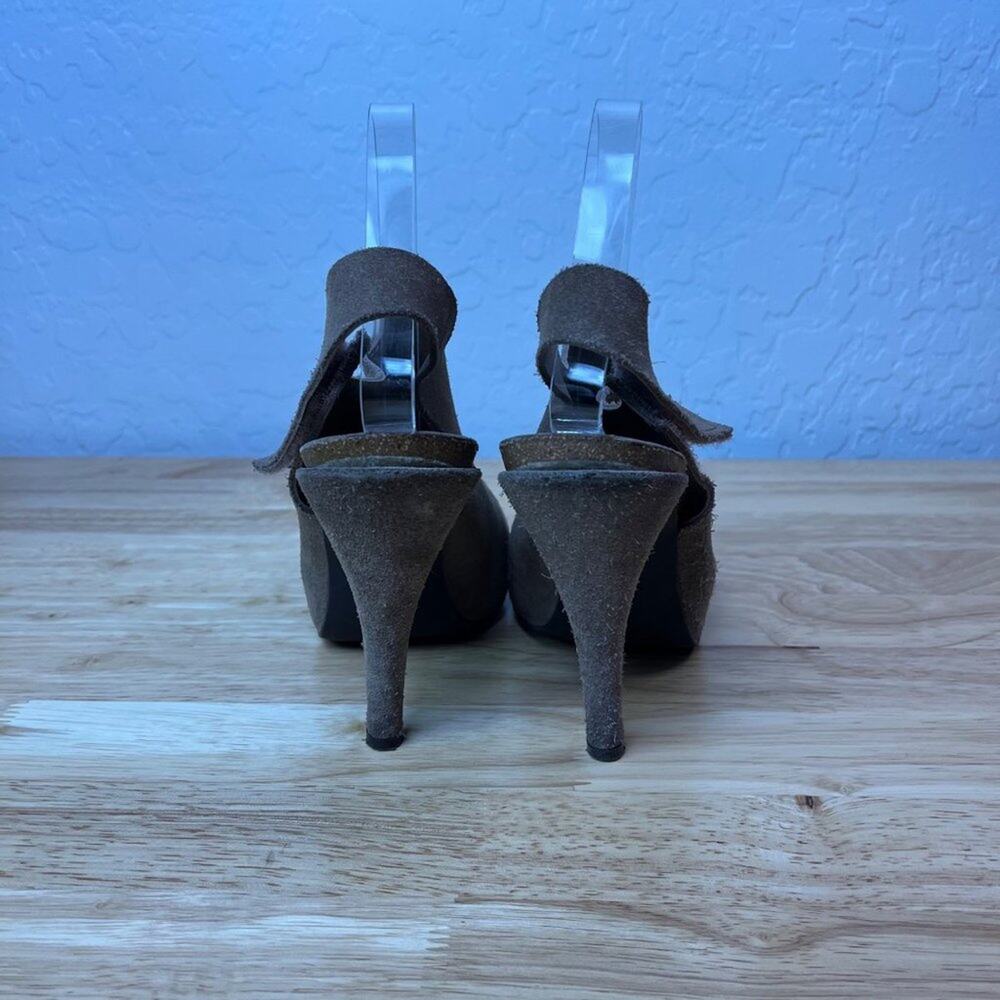 Pedro Garcia España Sandals Womens 40EU 9-9.5 Suede Ankle Strap Brown Peep Toe - Picture 4 of 9